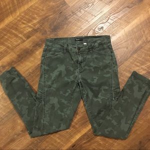 Camo Faux Cargo Skinny Pants